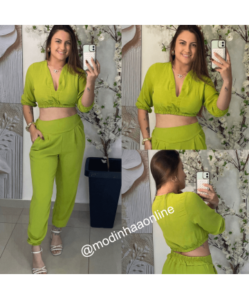 Conjunto Hortência Verde Oliva Conjunto Hortência Verde Oliva